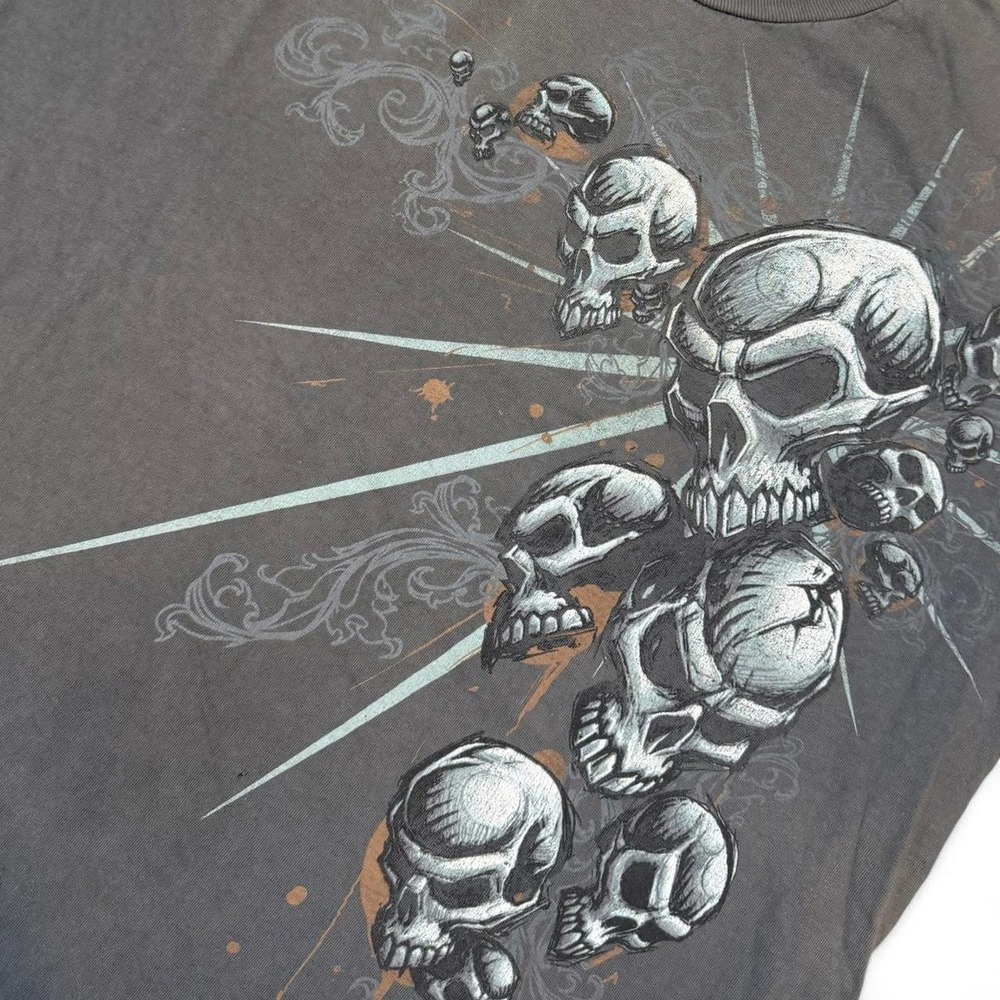 Vintage Faded Grey Skull Graphic Tee Men's XL Grunge Skater Jesse Pinkman Y2K